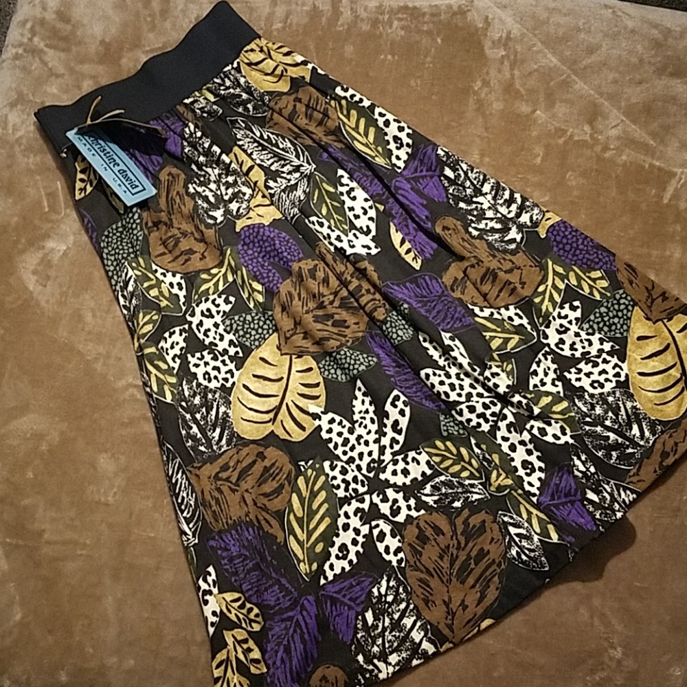 New Christine David Maxi Skirt Animal Print Medium
